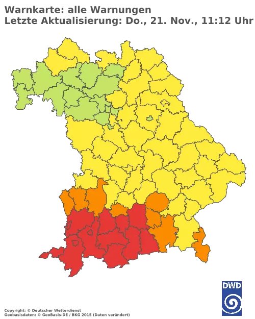 Aktuelle Wetterwarnungen für  Cham