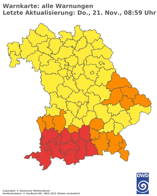 Aktuelle Wetterwarnungen für  Cham