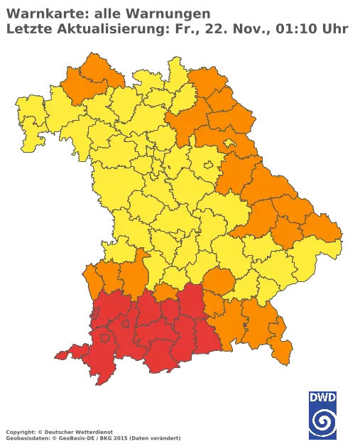 Aktuelle Wetterwarnungen für  Cham