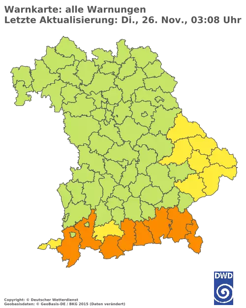 Aktuelle Wetterwarnungen für  Cham