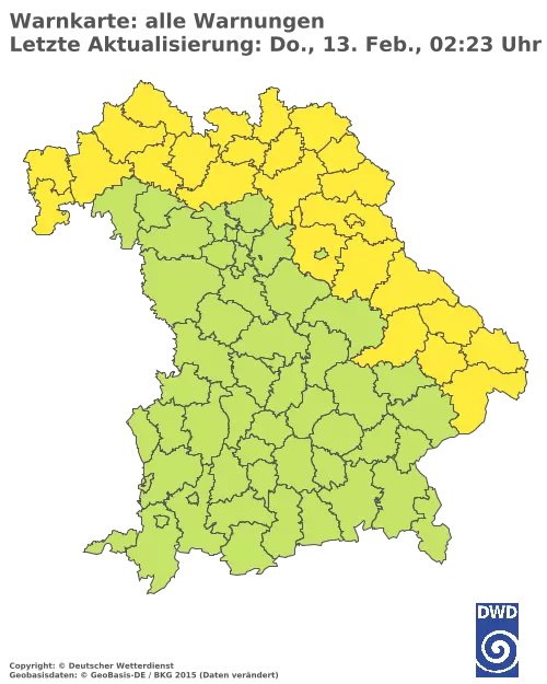 Aktuelle Wetterwarnungen für  Cham