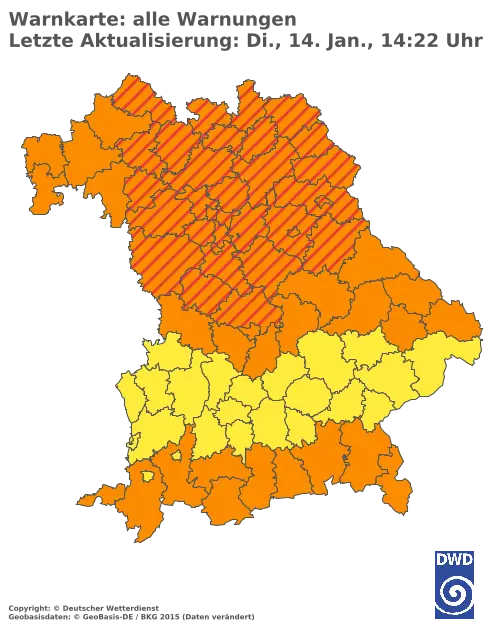 Aktuelle Wetterwarnungen für  Cham