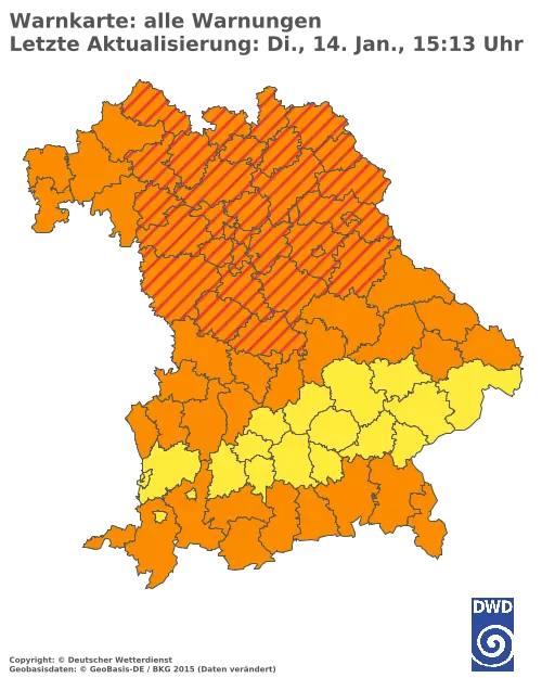 Aktuelle Wetterwarnungen für  Cham