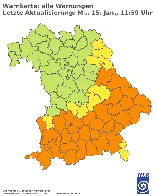 Aktuelle Wetterwarnungen für  Cham