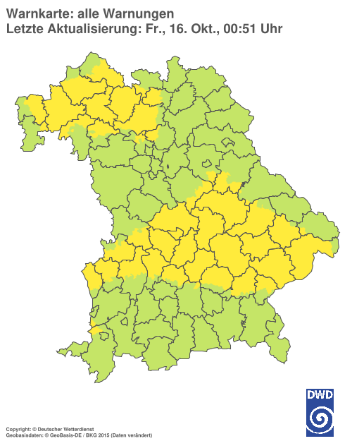Aktuelle Warnkarte: Bayern