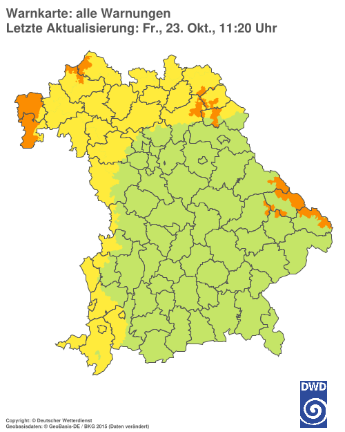 Aktuelle Warnkarte: Bayern
